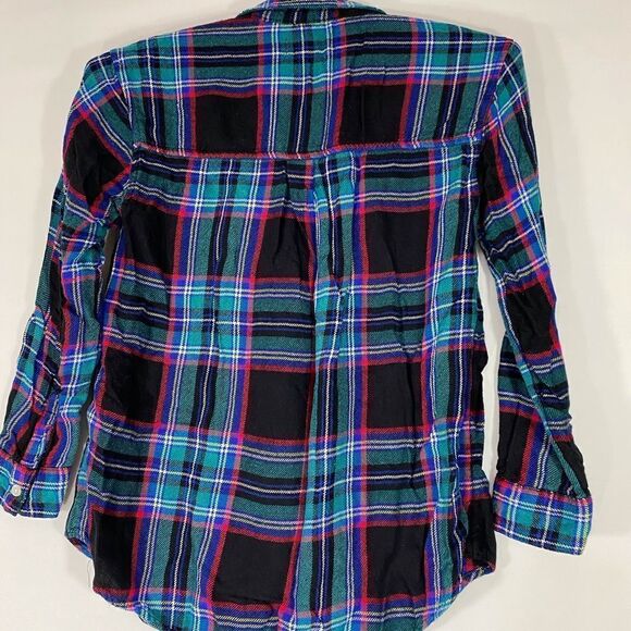 Kids Flannel Shirt Black with Green, Red, etc. size large - Picture 2 of 5